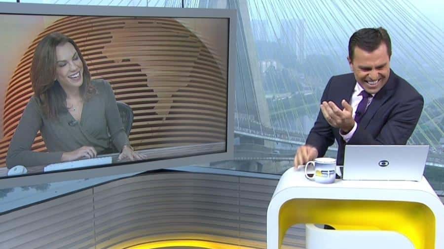 Rodrigo Bocardi teve um ataque de riso (Foto: Reprodução)