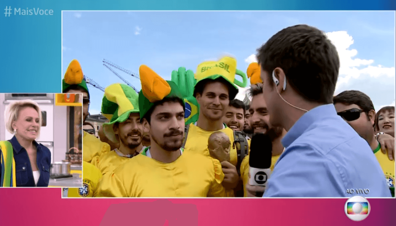 Torcida brasileira no Mais Você (Foto: Reprodução)