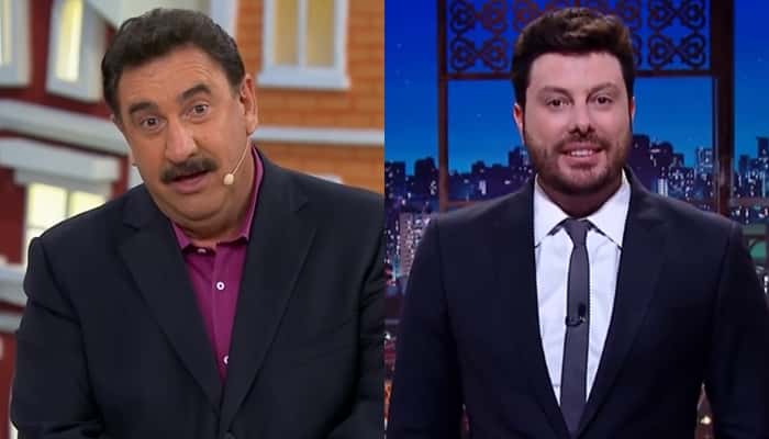 Os apresentadores Ratinho e Danilo Gentili, do SBT, são campeões de audiência. (Foto: Reprodução/SBT/Montagem TV Foco)