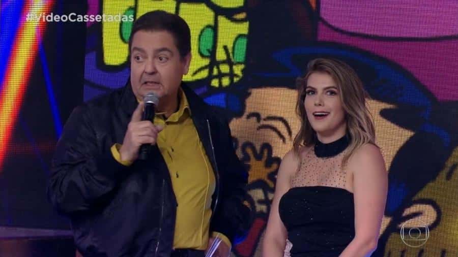 Faustão surpreendeu Nathália com pergunta (Foto: Reprodução/Globo)