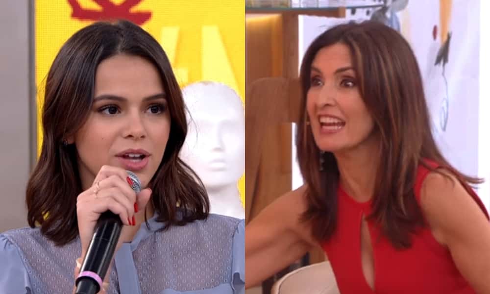 Fátima Bernardes foi surpreendida por apresentador ao citar Bruna Marquezine. (Foto: Reprodução)