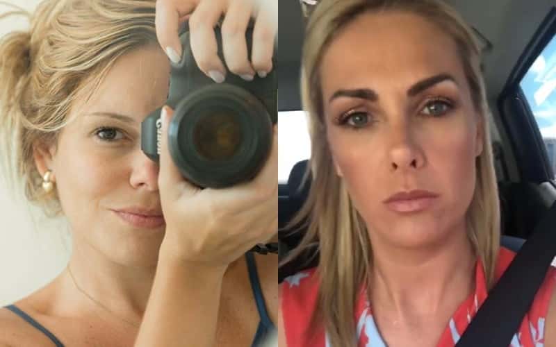 Ana Hickmann e a mulher identificada como a responsável pelas mensagens. (Foto: Reprodução/Facebook/Instagram Stories)