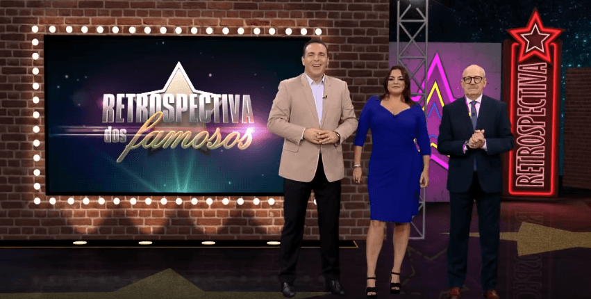 Apresentadores da Retrospectiva dos Famosos na Record. (Foto: Reprodução)