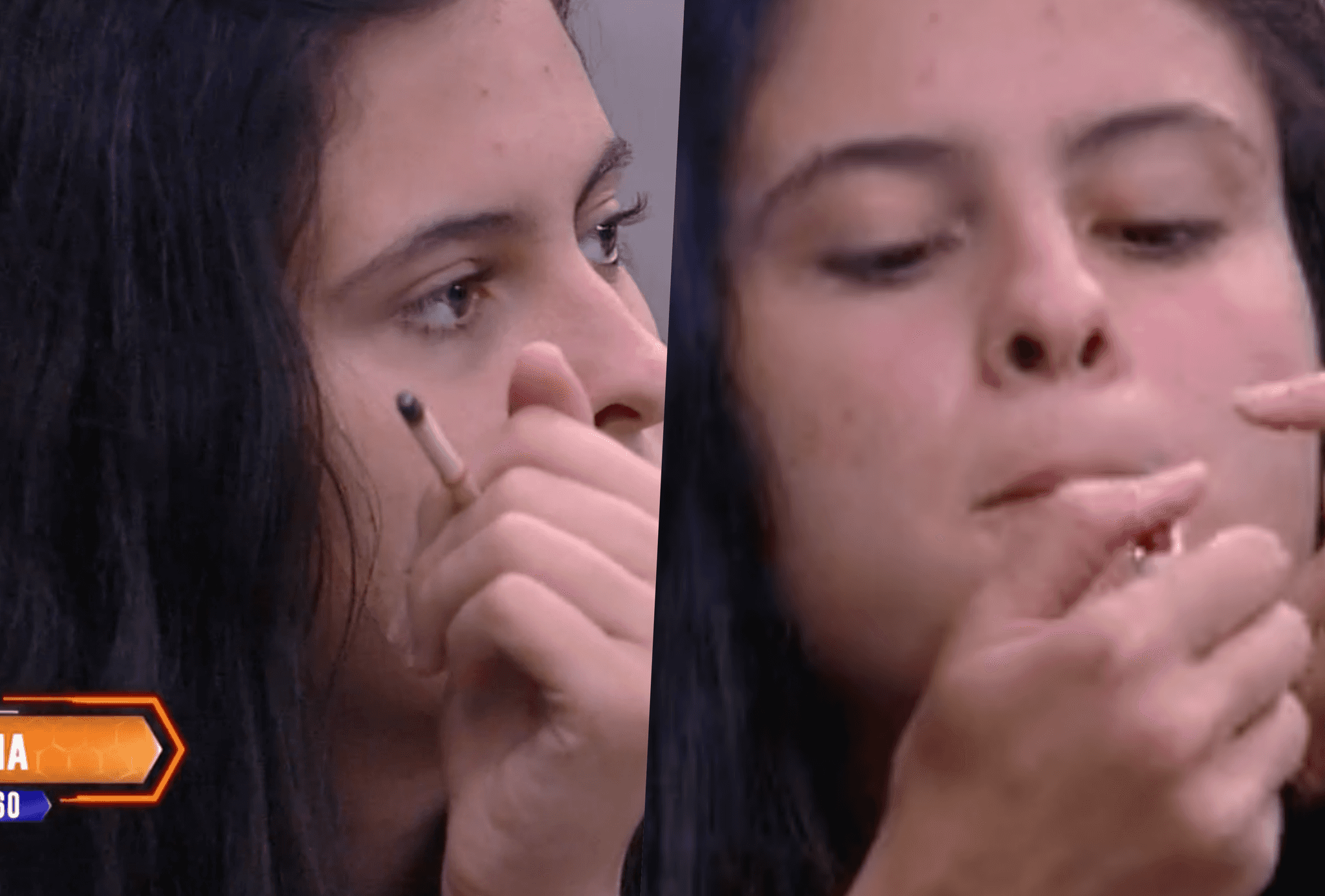 Hana surpreendeu no BBB19 ao fumar cigarrinho estranho (Foto reprodução)