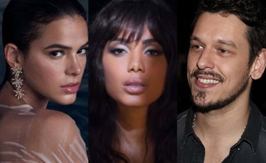 Bruna Marquezine, Anitta e João Vicente Castro, da Globo (Foto: Reprodução)