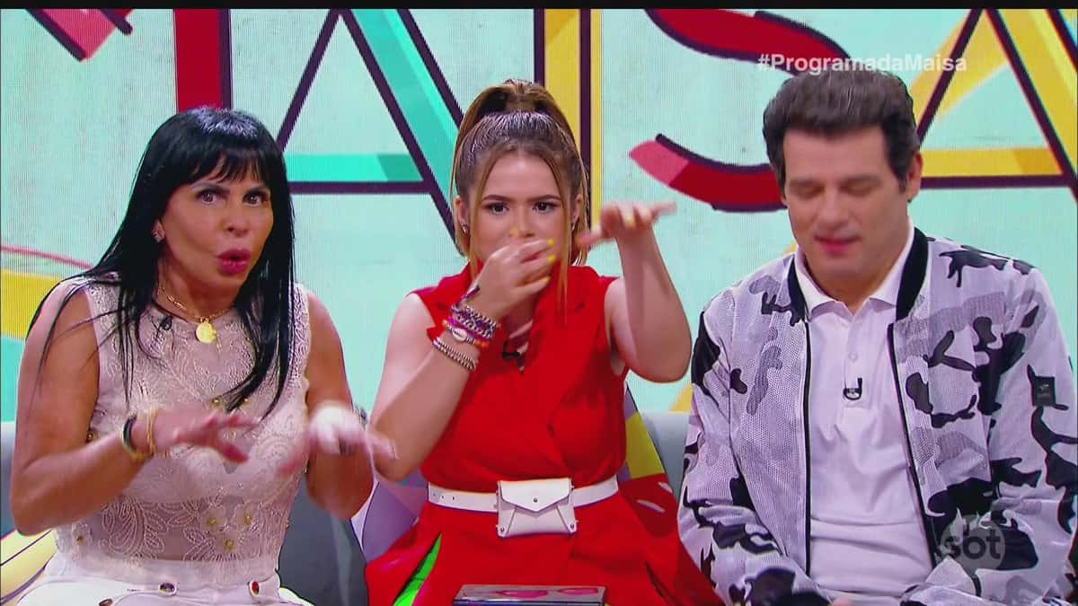 Maisa com Celso Portiolli e Gretchen. (Foto: Reprodução)
