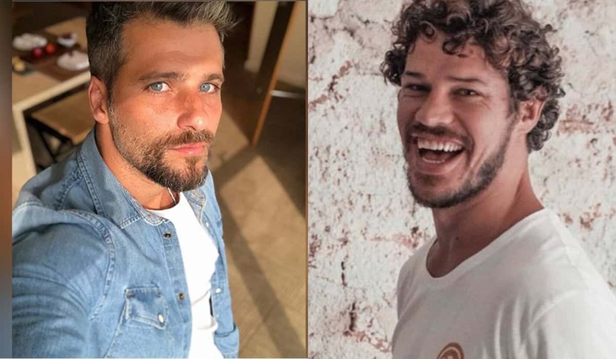 Bruno Gagliasso é Gabriel e José Loreto é Junior na novela das nove O Sétimo Guardião, da Globo. (Foto: Reprodução/Montagem)