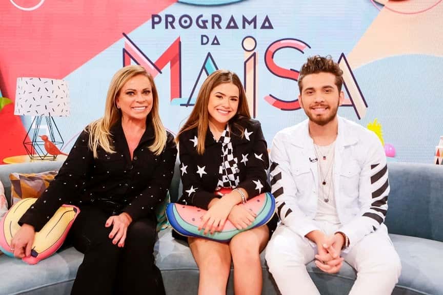Maisa com seus convidados Christina Rocha e Gustavo Mioto (Foto: Gabriel Cardoso/SBT)