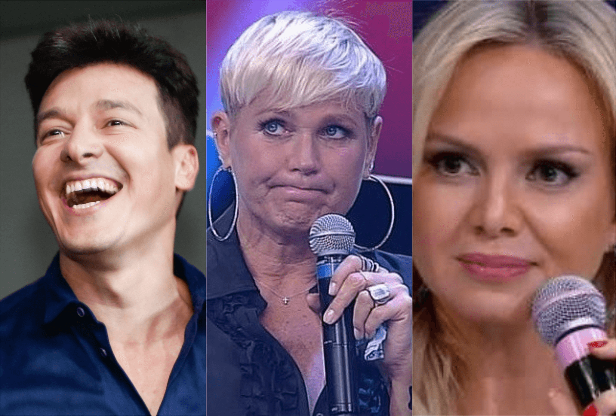 Os apresentadores Rodrigo Faro, Xuxa e Eliana (Reprodução)