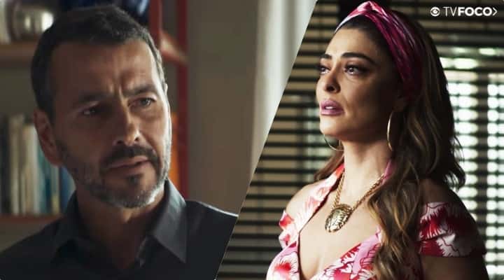 Amadeu (Marcos Palmeira) e Maria da Paz (Juliana Paes) são os protagonistas de A Dona do Pedaço da Globo (Foto: Montagem/TV Foco)