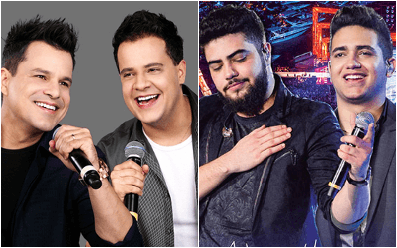 Os sertanejos, Henrique e Juliano e João Neto e Frederico fizeram as pazes após mais de 5 anos de brigas (Foto: Montagem TV Foco)