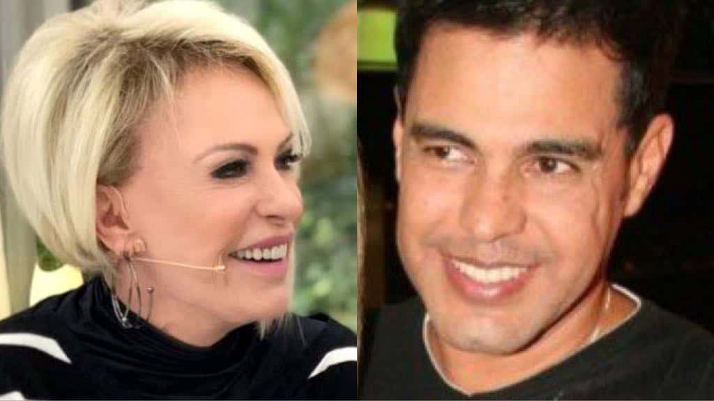 Zezé Di Camargo e a apresentadora Ana Maria Braga (Montagem: TV Foco)