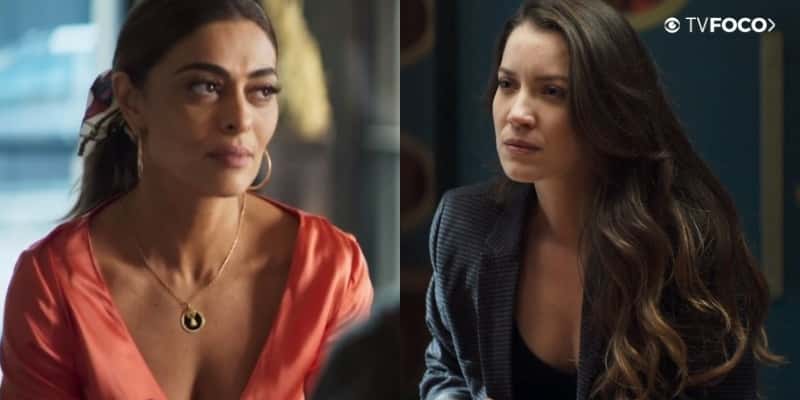 Maria da Paz entra em guerra com outra sobrinha em A Dona do Pedaço da Globo (Foto: Montagem/TV Foco)