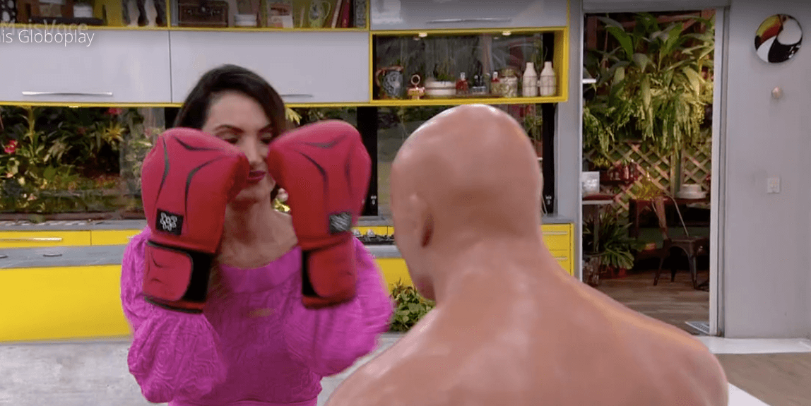 Patrícia Poeta se divertiu como boxeadora - Reprodução/Globoplay