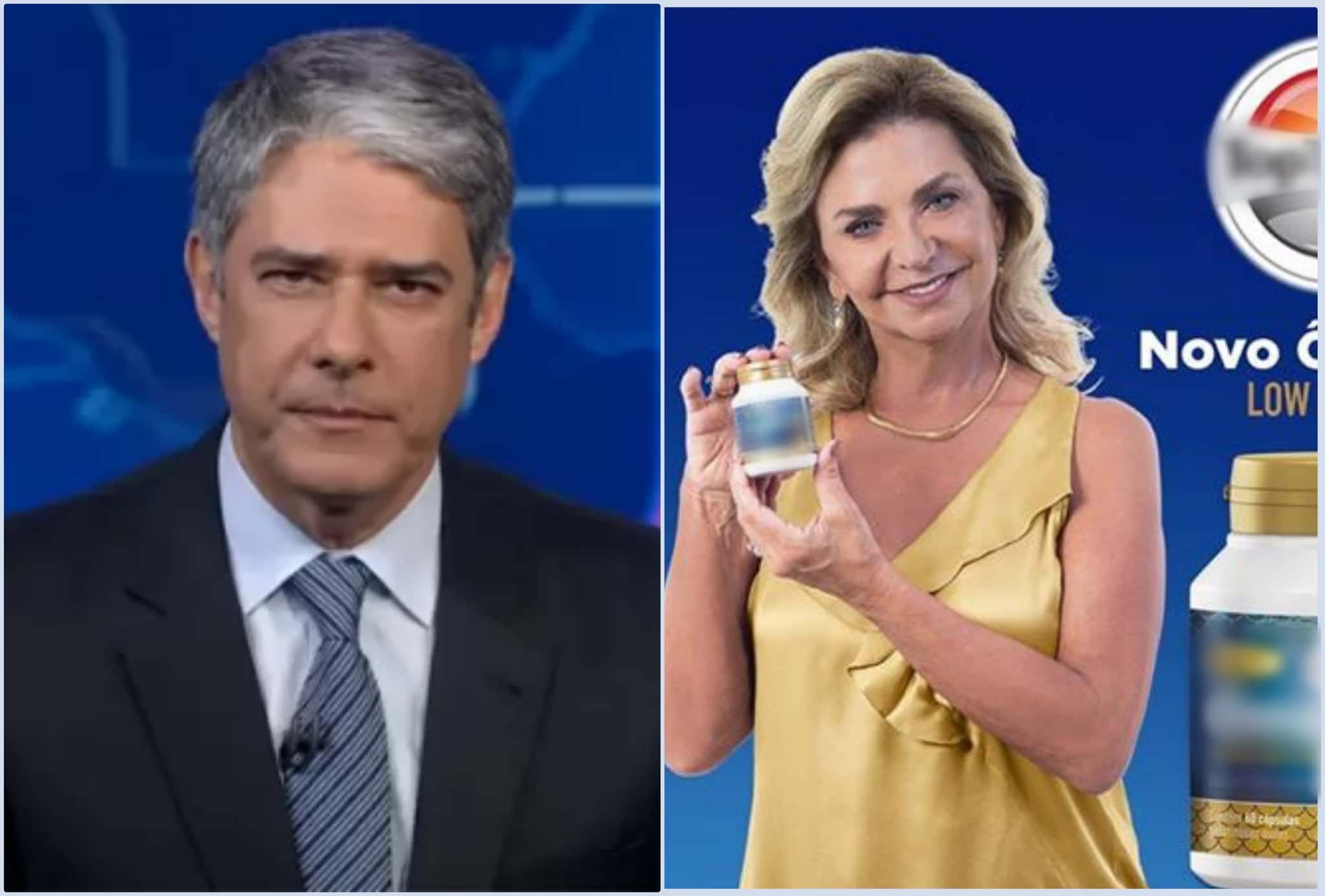 William Bonner e Aracy. Foto: Reprodução/Montagem TV Foco