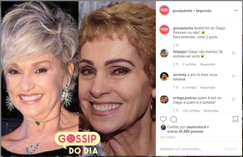 Andréa de Nóbrega é comparada com a avó de Diego Grossi em A Fazenda 11 (Reprodução: Instagram)