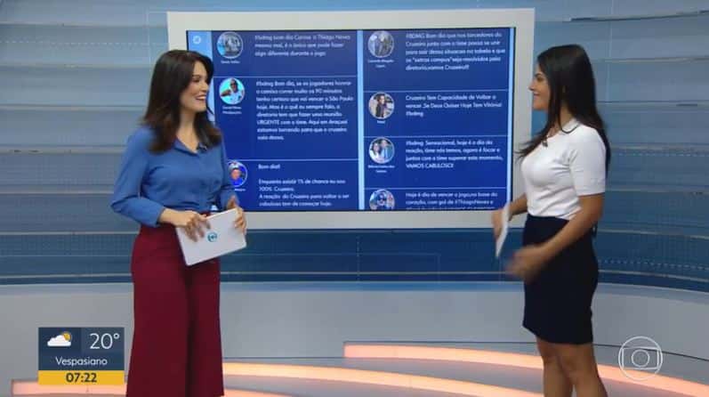 Liliana Junger e Carina Pereira no Bom Dia Minas da Globo no estado (Foto: Reprodução/Globoplay)
