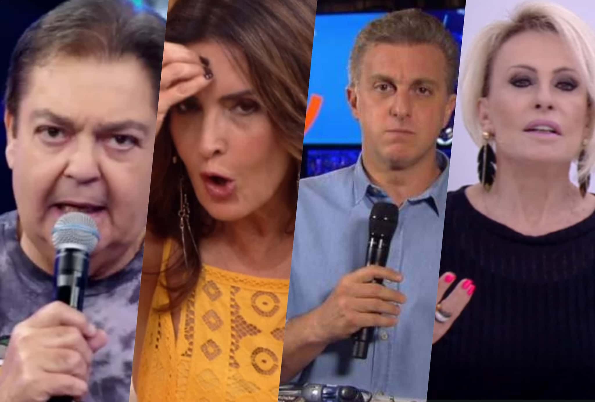 Faustão, Ana Maria, Luciano Huck e Fátima Bernardes sofreram redução de salário na Globo (Foto reprodução)