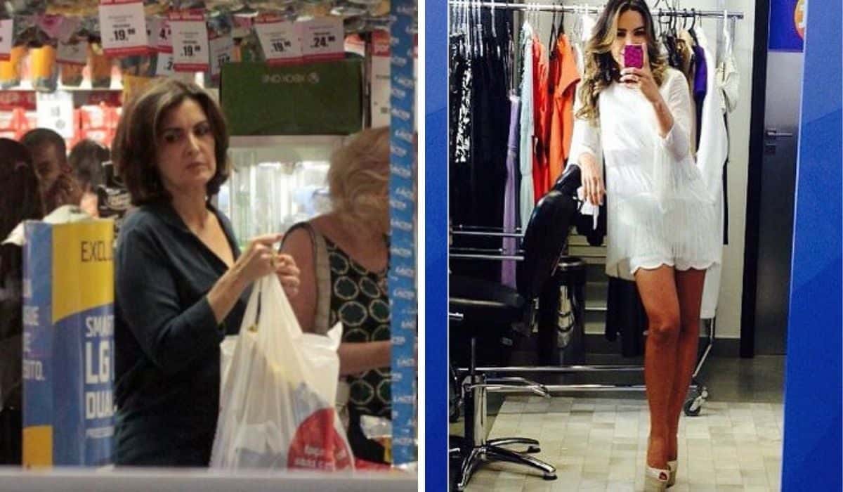 Gente como a gente! Patrícia Abravanel, Fátima Bernardes e outras celebridades milionárias flagradas fazendo compras em lojas populares - Montagem: TV Foco
