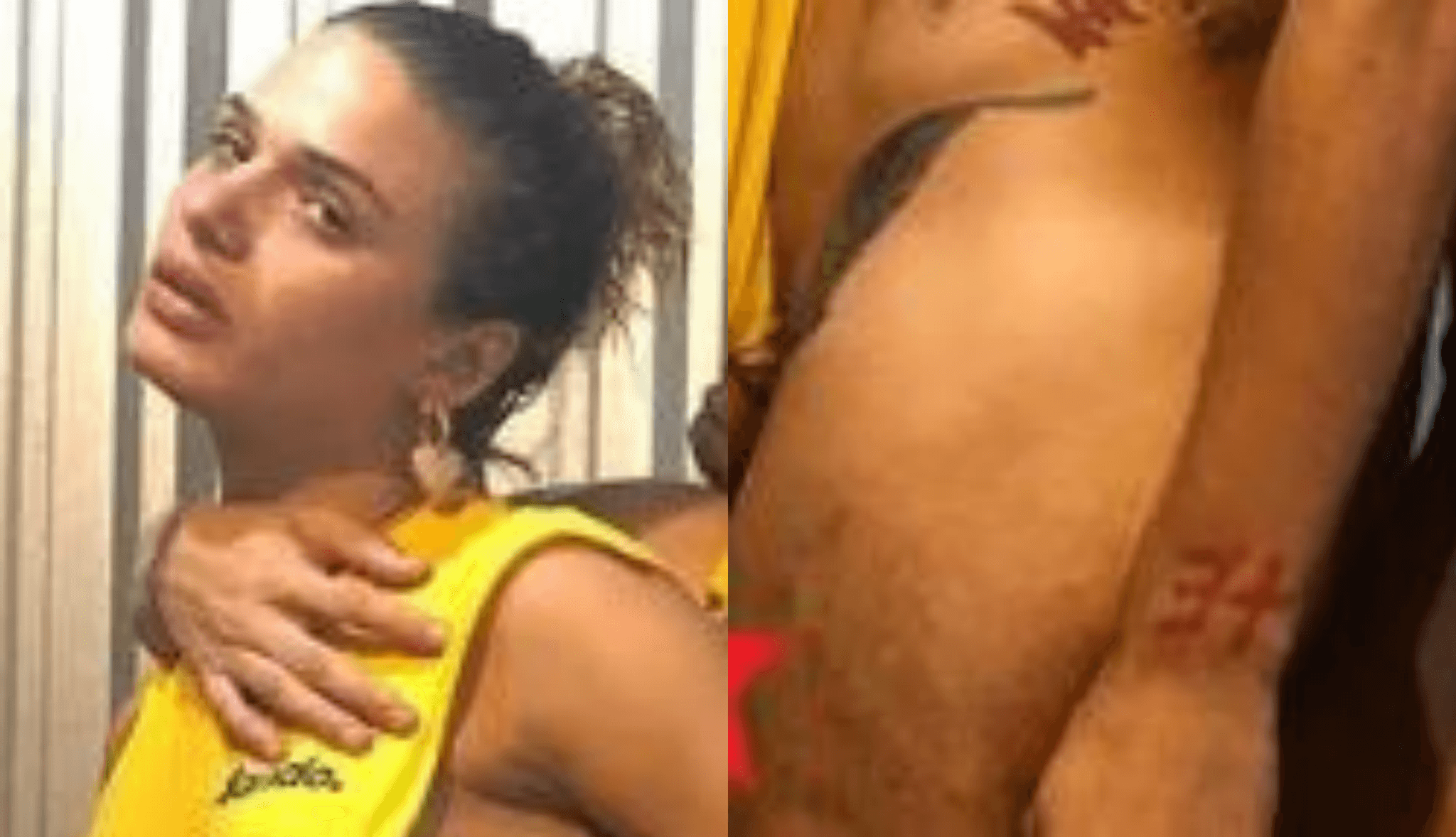 A atriz da Globo deixou o público chocado ao aparecer ao lado de homem pelado (Foto; Montagem TV Foco)