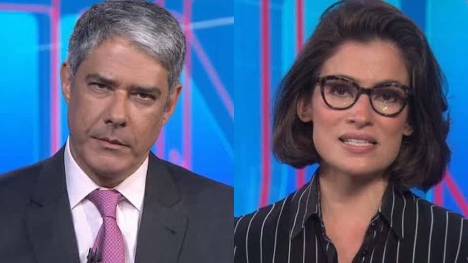 William Bonner e Renata Vasconcellos foram acusados de manipular as informações e provocar "histeria" pelo surto do coronavírus (Foto: Reprodução / TV Globo)