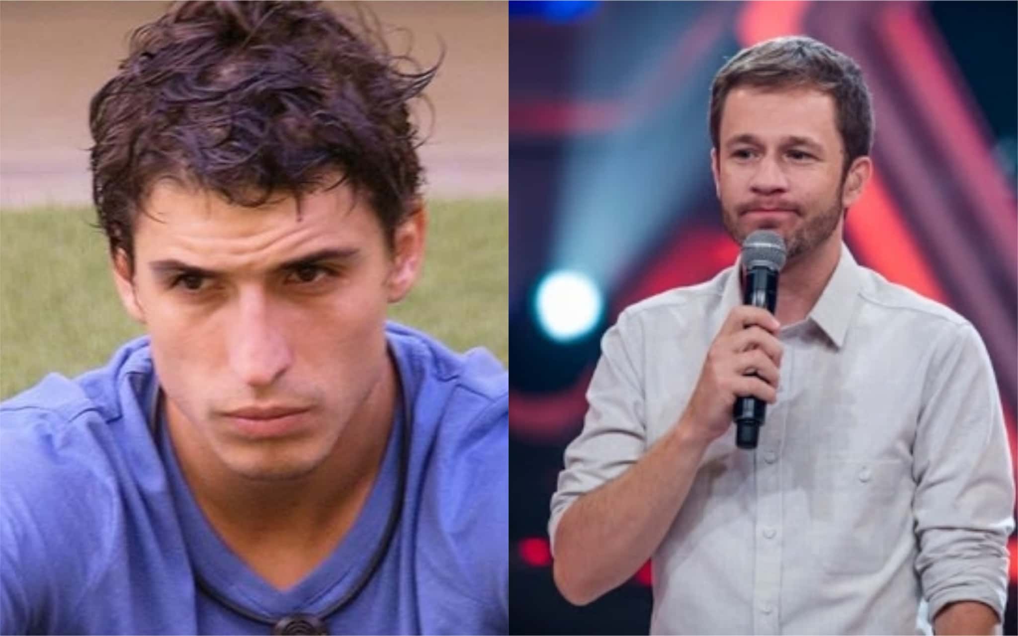 Felipe Prior e Tiago Leifert do BBB20 (Foto: Divulgaão / Montagem / TV Foco)
