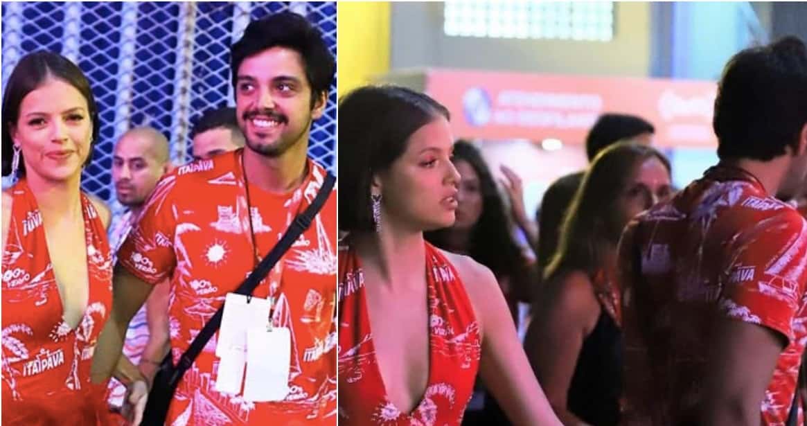Agatha Moreira e Rodrigo Simas são filmados discutindo em camarote na Sapucaí - Foto: AgNews