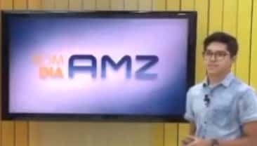 O repórter João Antônio Alves entrou ao vivo no Bom Dia Amazônia, da Globo, mas acabou esquecendo suas falas e criando um "climão" com a apresentadora, Larissa Santiago (Foto: Reprodução / Virei Jornalista)