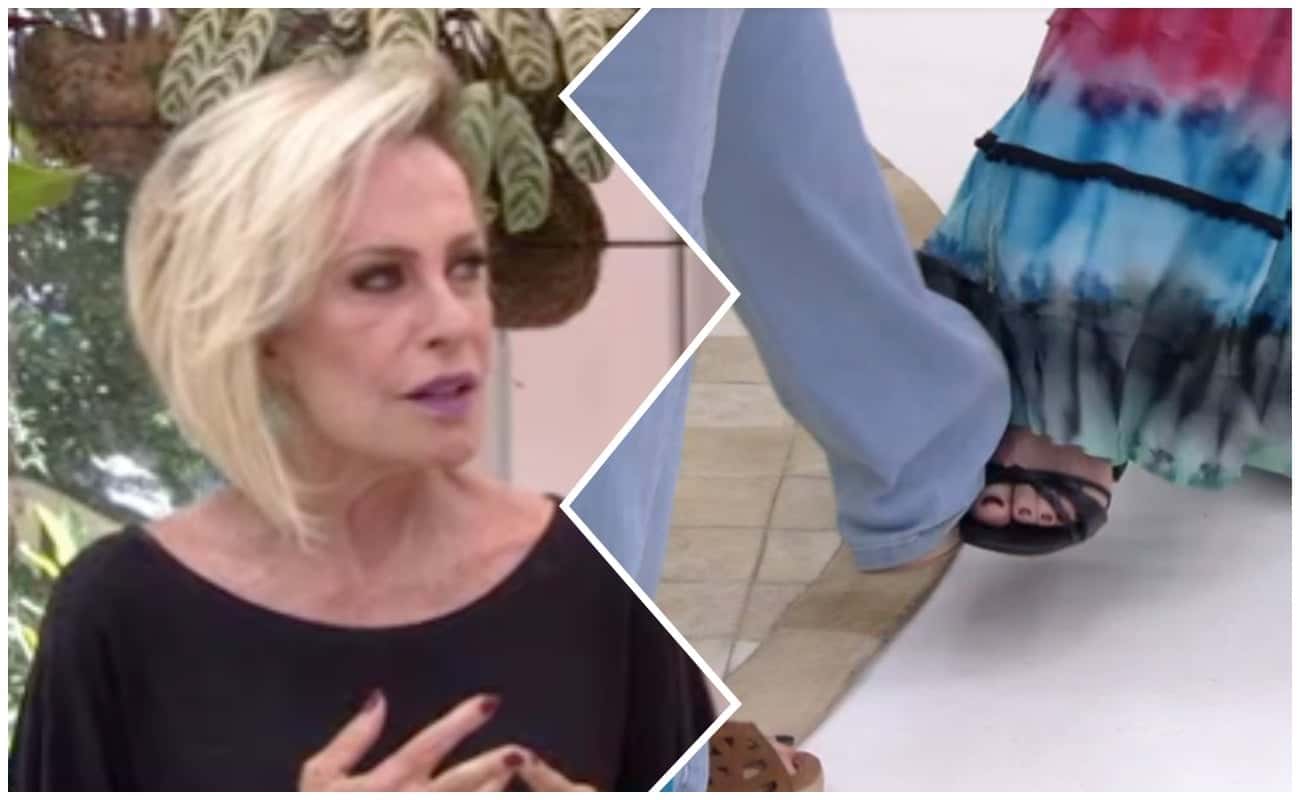 Ana Maria Braga sugere cumprimento com os pés para funcionário na Europa (Foto: Globo)
