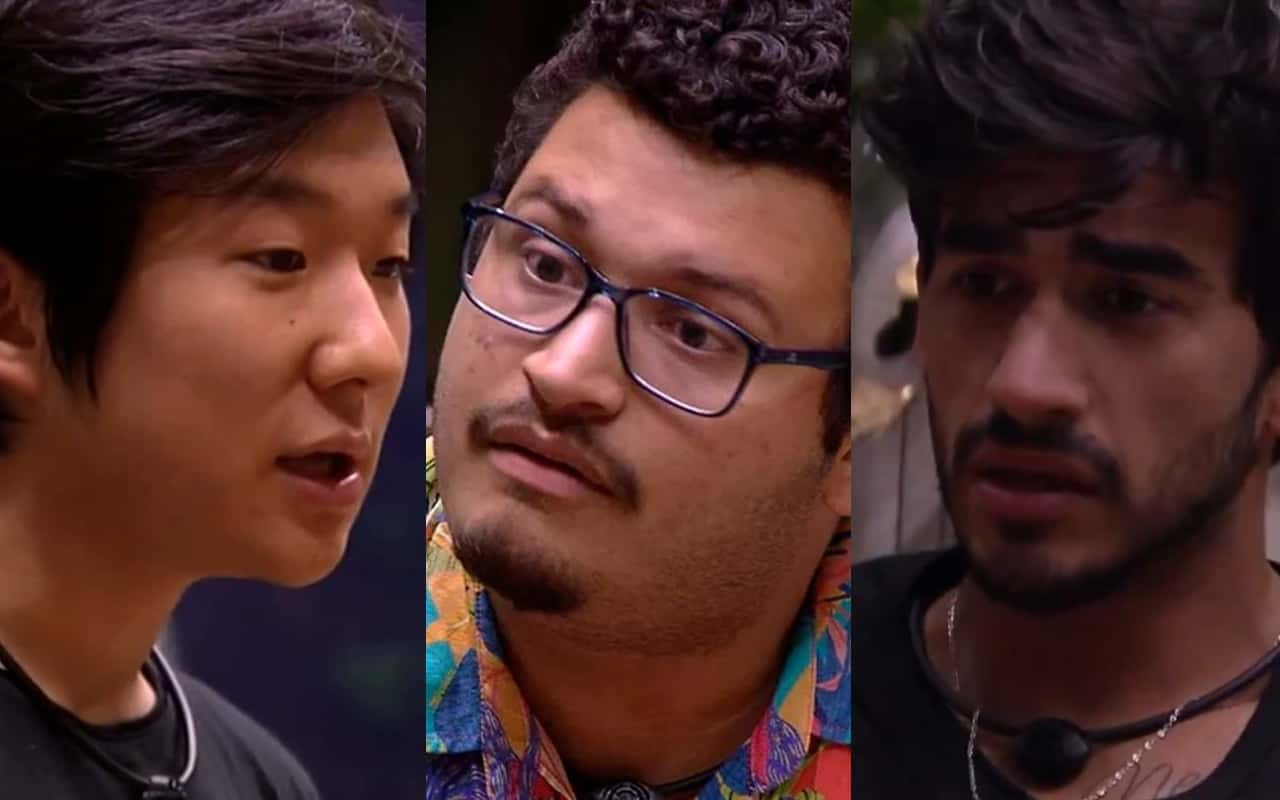 BBB20: Victor Hugo x Pyong e Guilherme ironizando comentários femininos (Foto: reprodução/Globoplay)