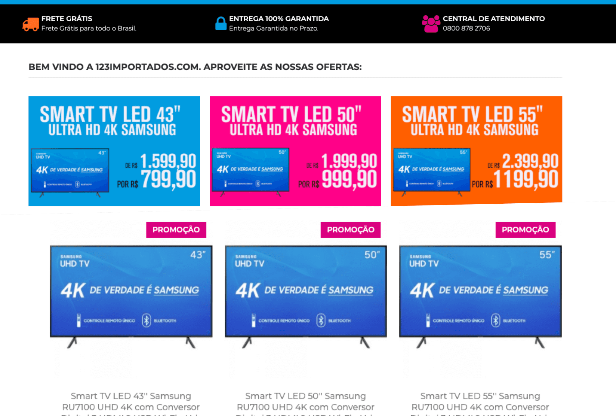 A 123 Importados tem feito grande sucesso com ofertas exclusivas (Foto montagem: TV Foco)