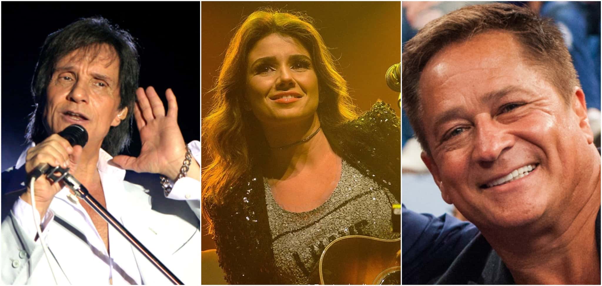 Os cantores Roberto Carlos, Paula Fernandes e Leonardo (Reprodução)
