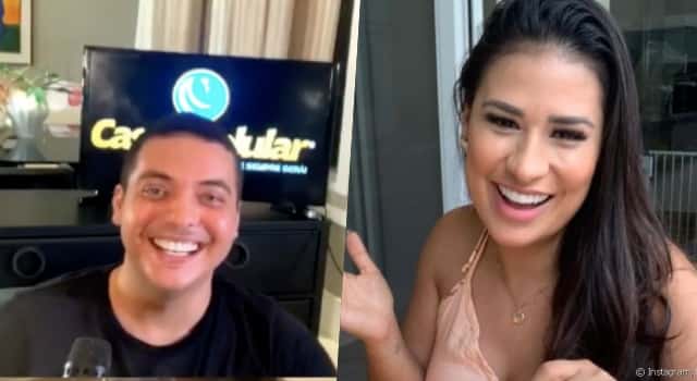 Wesley Safadão se diverte com Simone, da dupla com Simaria (Foto: Reprodução)