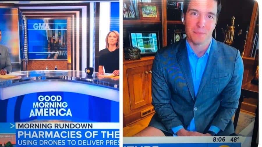 will-reeve-filho-de-christopher-reeve-apareceu-sem-calca-em jornal da abc tv foco