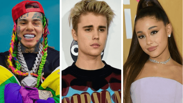 Justin Bieber e Ariana Grande são acusados de comprarem colocações nas paradas de sucesso (Foto: Reprodução)