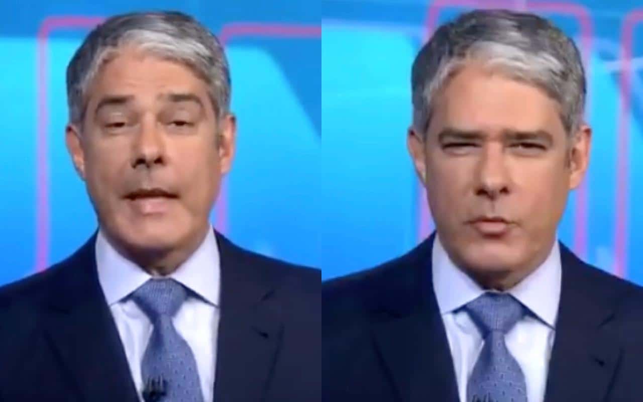 O âncora William Bonner respondeu aos ataques de Jair Bolsonaro e seu vice, Hamilton Mourão (Foto: Reprodução / TV Globo)