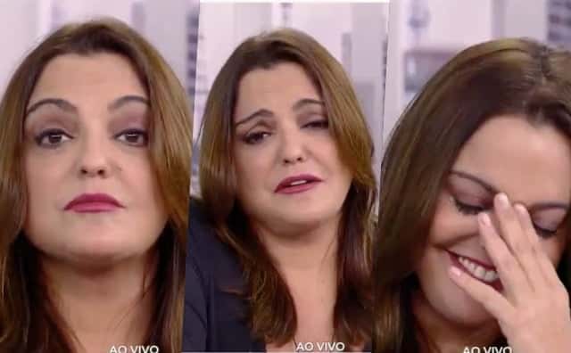 Ao vivo, Fabíola Reipert cai no choro (Foto: Reprodução)