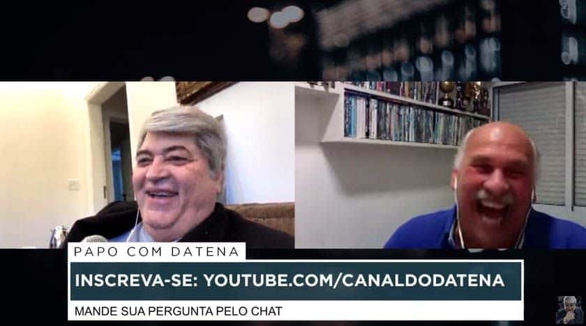 Márcio Canuto durante live com Datena: apresentador quer amigo na Band