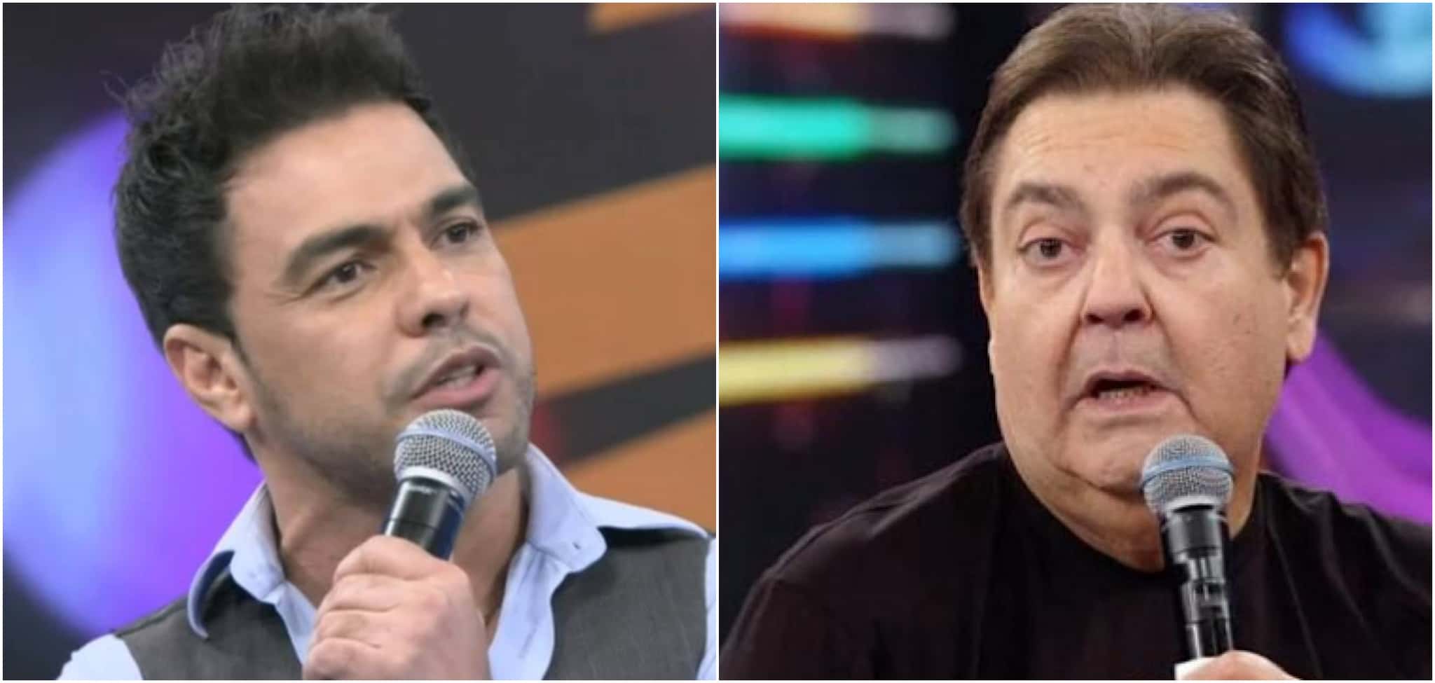 Zezé Di Camargo e o apresentador da Globo, Faustão (Reprodução)