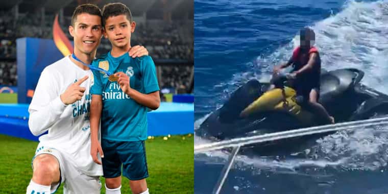 Filho de Cristiano Ronaldo é flagrado pilotando jet ski e investigação contra atacante da Juventus é aberta (Foto: Reprodução)