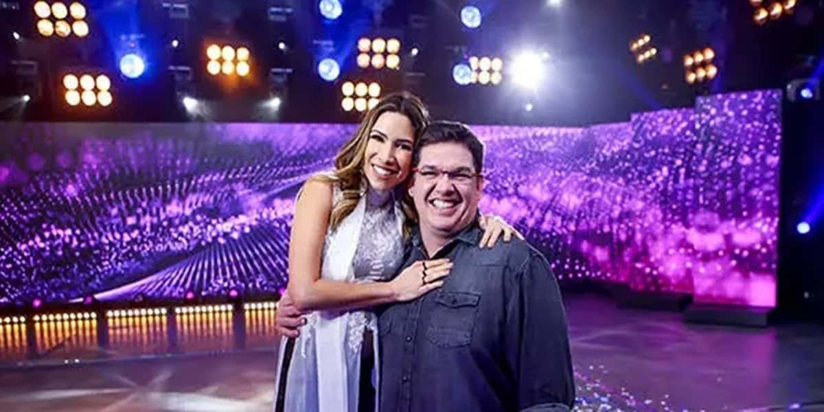 Patricia Abravanel e o diretor Michael Ukstin no SBt (Foto: Reprodução)