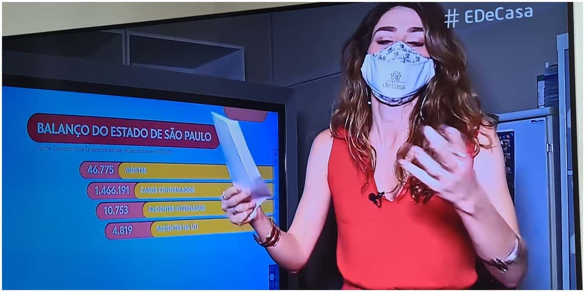 Repórter da Globo ficou bastante ofegante durante o programa É da Globo - Foto: Reprodução