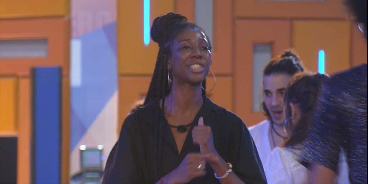 Camila de Lucas na festa do líder no BBB21 (Foto: Reprodução)