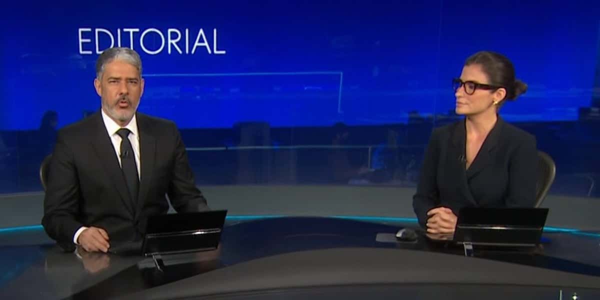William Bonner e Renata Vasconcellos no "Jornal Nacional" (Foto: Reprodução/TV Globo)