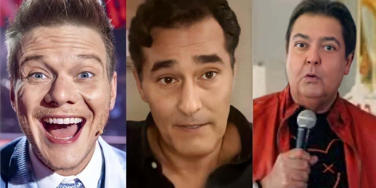 Michel Teló, Luciano Szafir e Faustão (Reprodução)