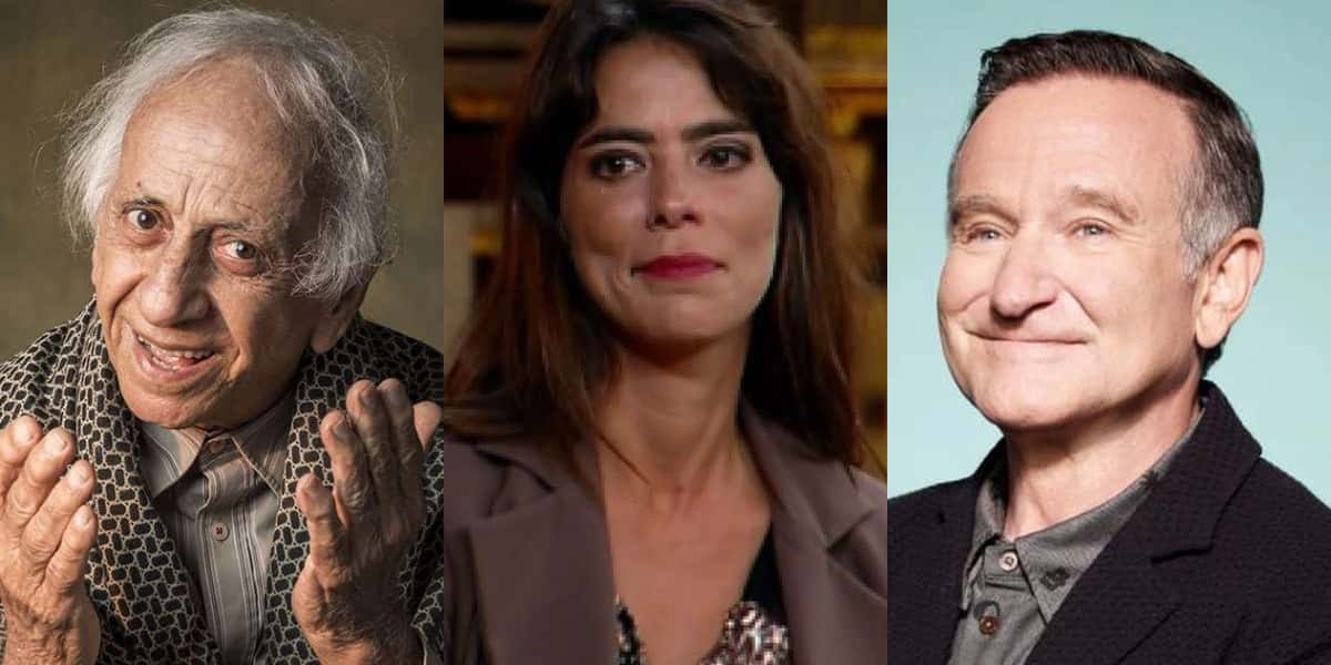 Flávio Migliaccio, Heloísa Faissol e Robin Williams (Foto: TV Globo/Record/Divulgação)
