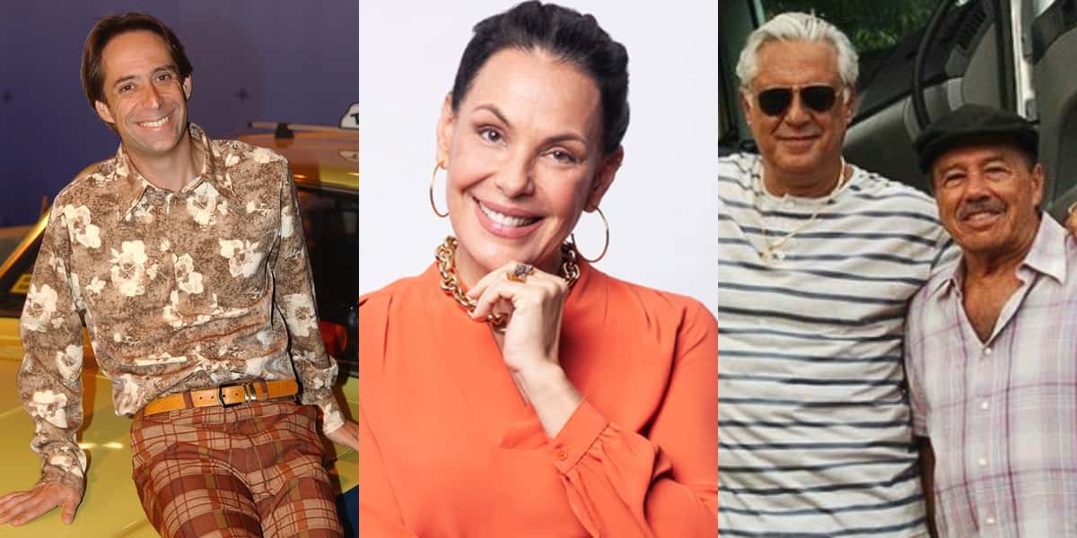 Pedro Cardoso, Carolina Ferraz, Antônio Fagundes e Stênio Garcia (Foto: Reprodução/TV Globo/Record)