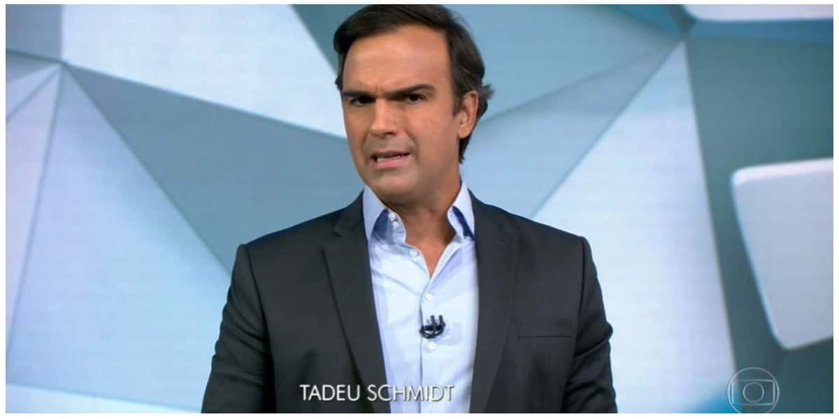 Tadeu Schmidt abriu o Fantástico falando de tragédia - Foto: Reprodução