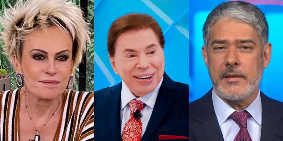 Ana Maria Braga, Silvio Santos e William Bonner (Foto: Reprodução/TV Globo/SBT)