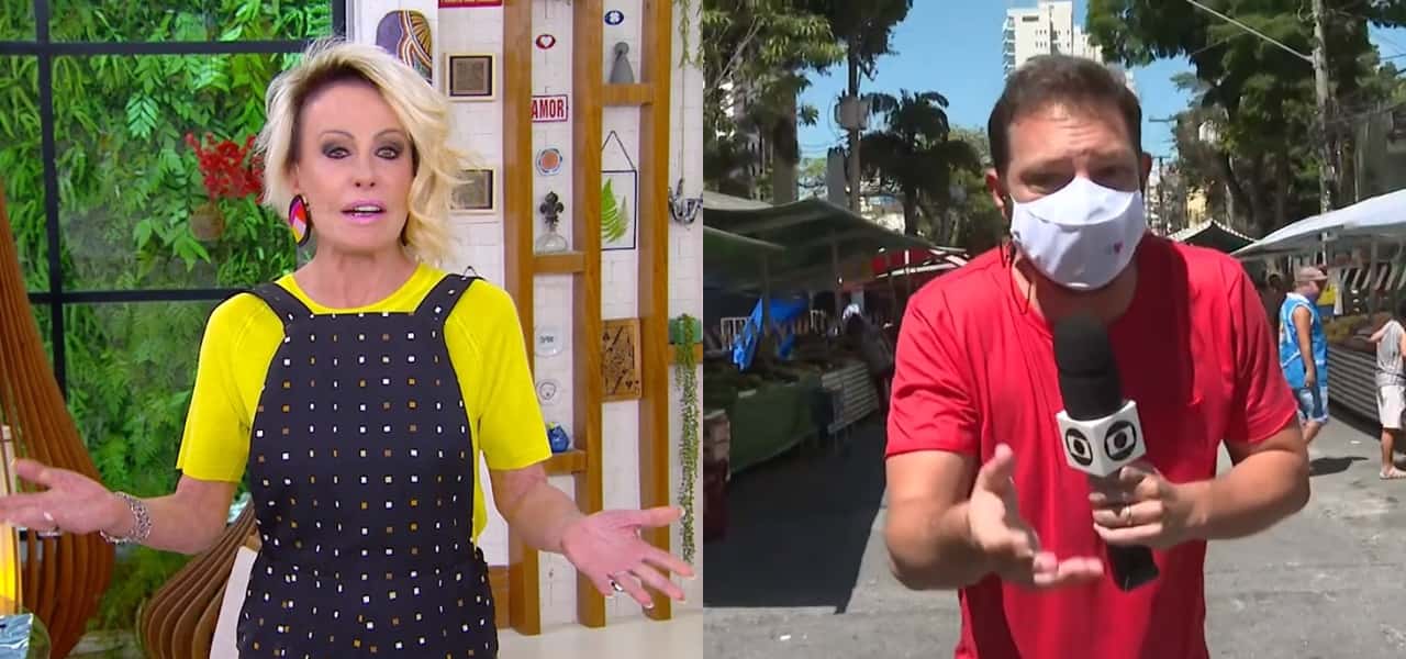 Ana Maria e Matheus Luz discutiram sobre o jogo do Brasil na Globo (Foto: Montagem/TV Foco)